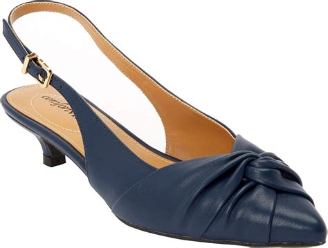 navy slingback shoes wide fitting.